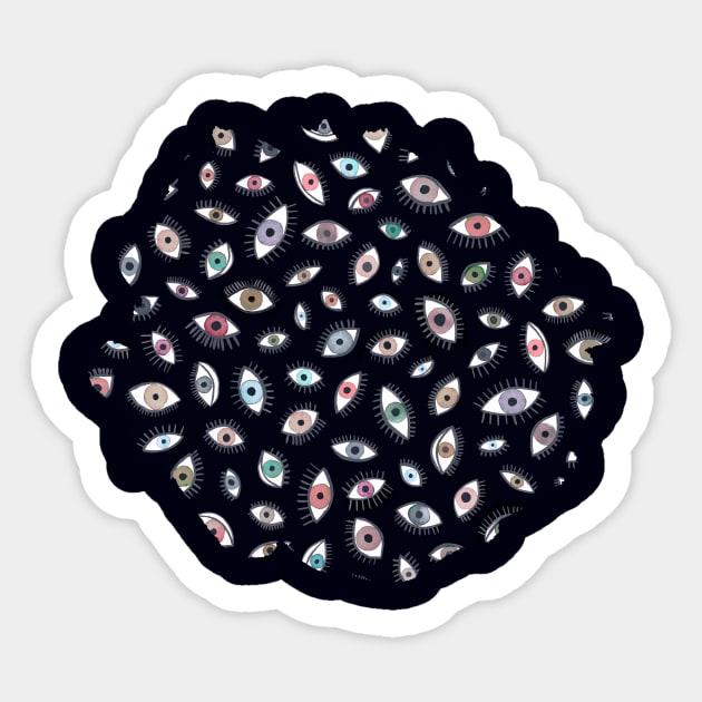 Looking Eyes Black Sticker by ninoladesign